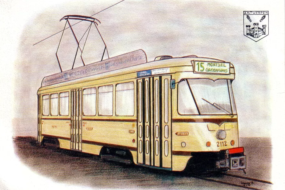 Postcard: Antwerp railcar 2112 (1981)