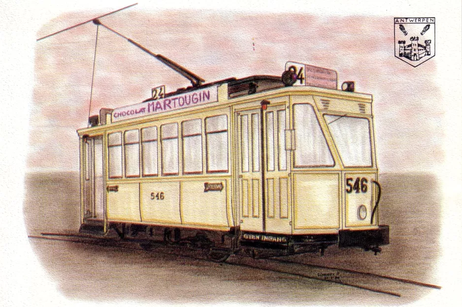 Postcard: Antwerp railcar 546 (1981)