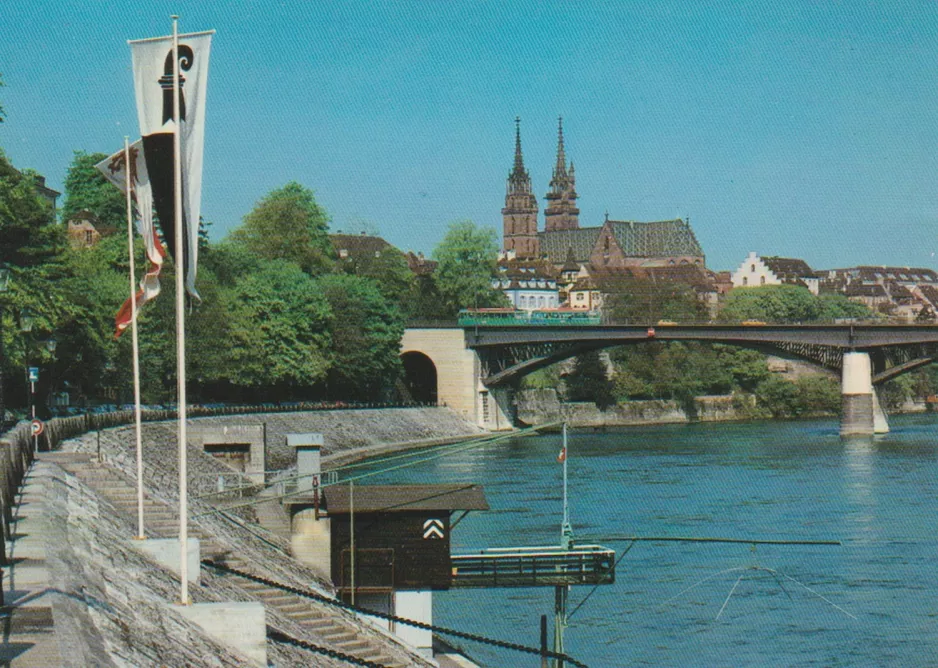 Postcard: Basel on Wettsteinbrücke (1971)