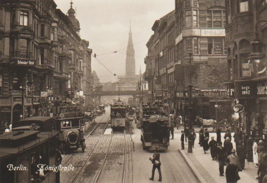 Postcard: Berlin on Rathausstraße (Königsstraße) (1925)