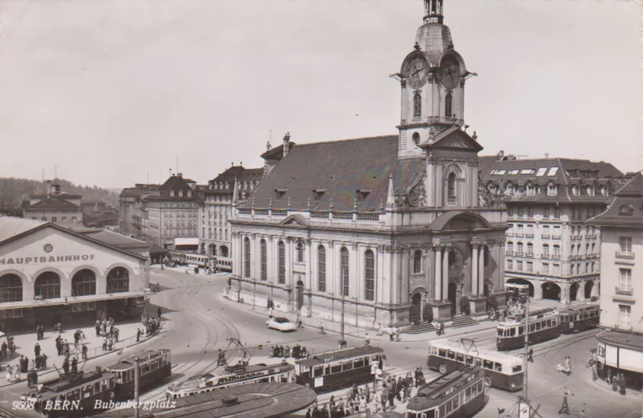 Postcard: Berne near Bahnhof (1950)