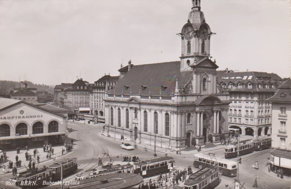 Postcard: Berne on Bubenbergplatz (1950)