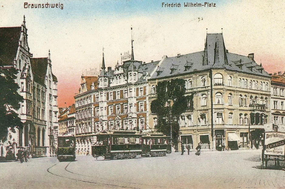 Postcard: Braunschweig on Freiederich-Wilhelm-Platz (1898)