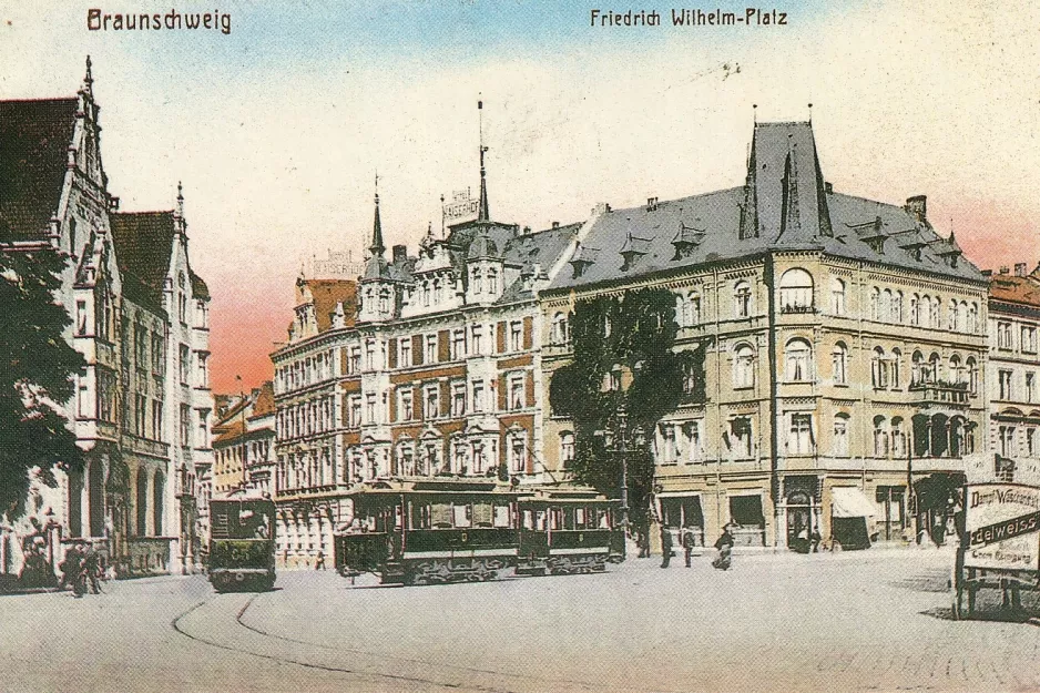 Postcard: Braunschweig on Friedrich Wilhelm-Platz (1898)