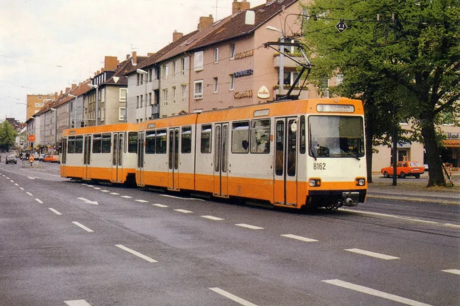 Postcard: Braunschweig tram line 3 with articulated tram 8162 at Theaterwall (1983)