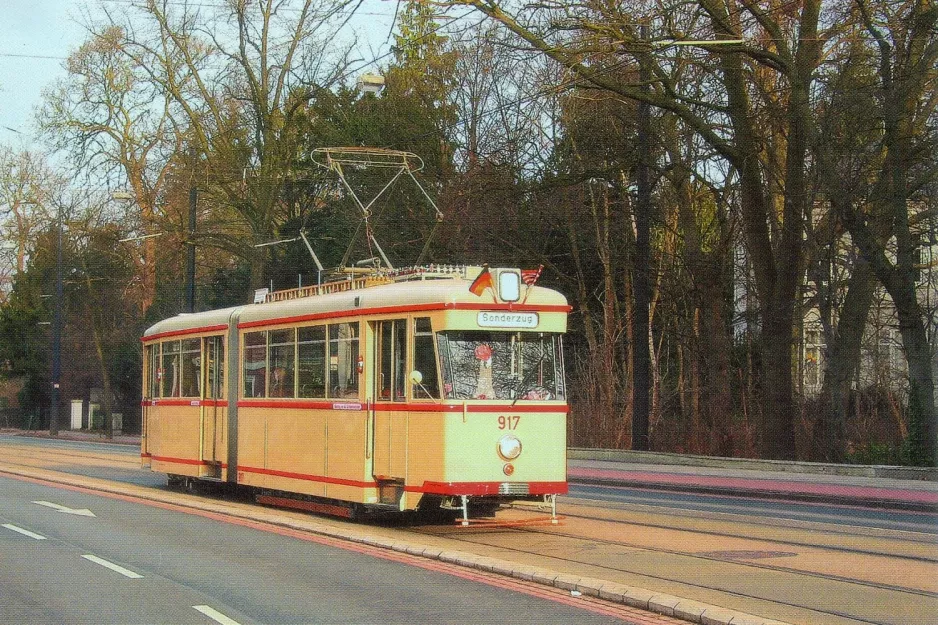 Postcard: Bremen articulated tram 917 near Hauptbahnhof-Nord (2002)