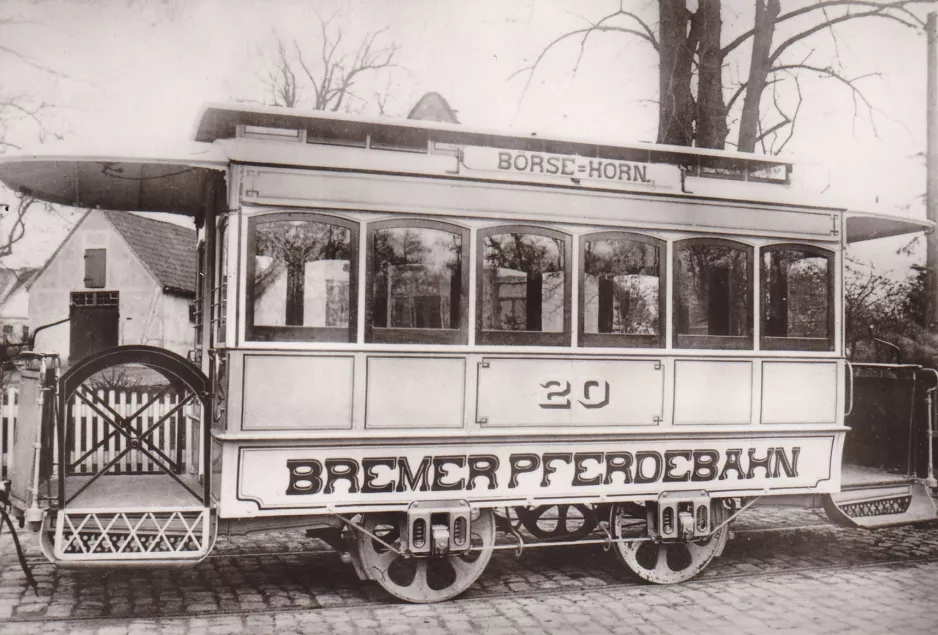 Postcard: Bremen horse tram 20 near Hauptbahnhof-Nord (1911)