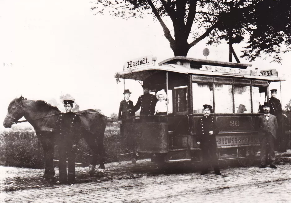 Postcard: Bremen horse tram 30 near Ludwig-Quidde-Str. (1878-1899)