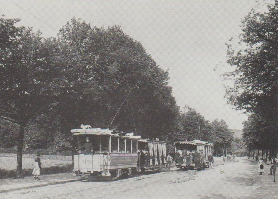 Postcard: Bremen railcar 36 near Kirchbachstr. (1892)