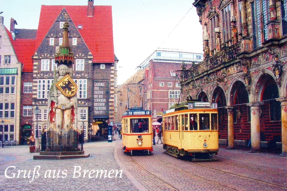 Postcard: Bremen railcar 701 near Obernstr. (1990)