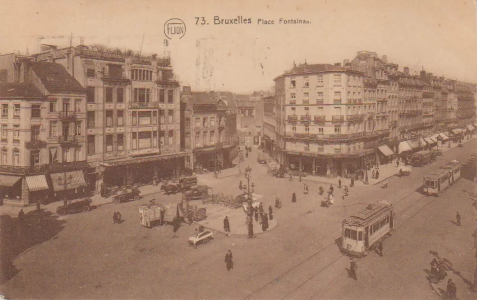 Postcard: Brussels on Place Fontainas/Fontainas Plein (1913)