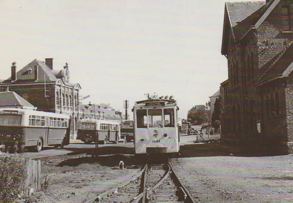 Postcard: Brussels regional line 516 with railcar AR 133 "Francais" near Bastogne-Sud (1958)