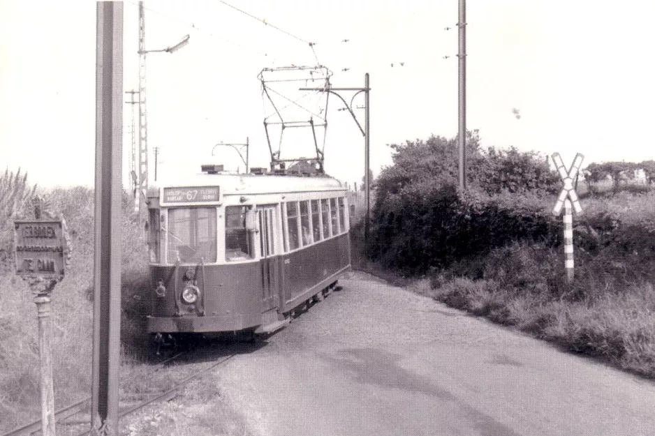 Postcard: Brussels tram line 67 at Wanfercee - Baulet (1960)