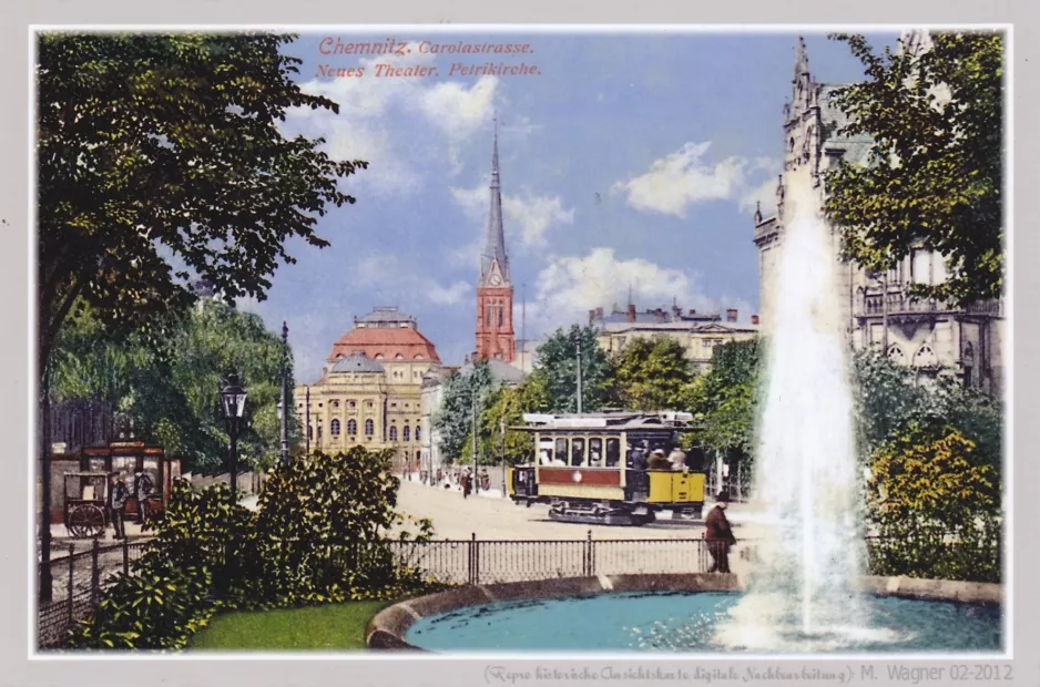 Postcard: Chemnitz on Carolastraße (1899)