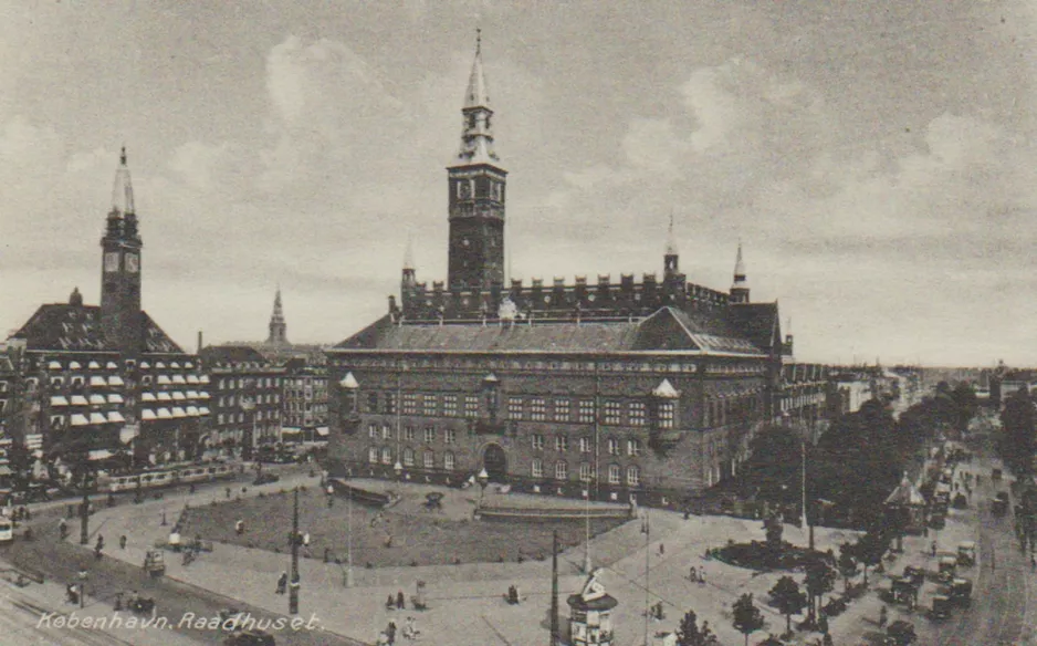 Postcard: Copenhagen in front of Palace Hotel (1934)