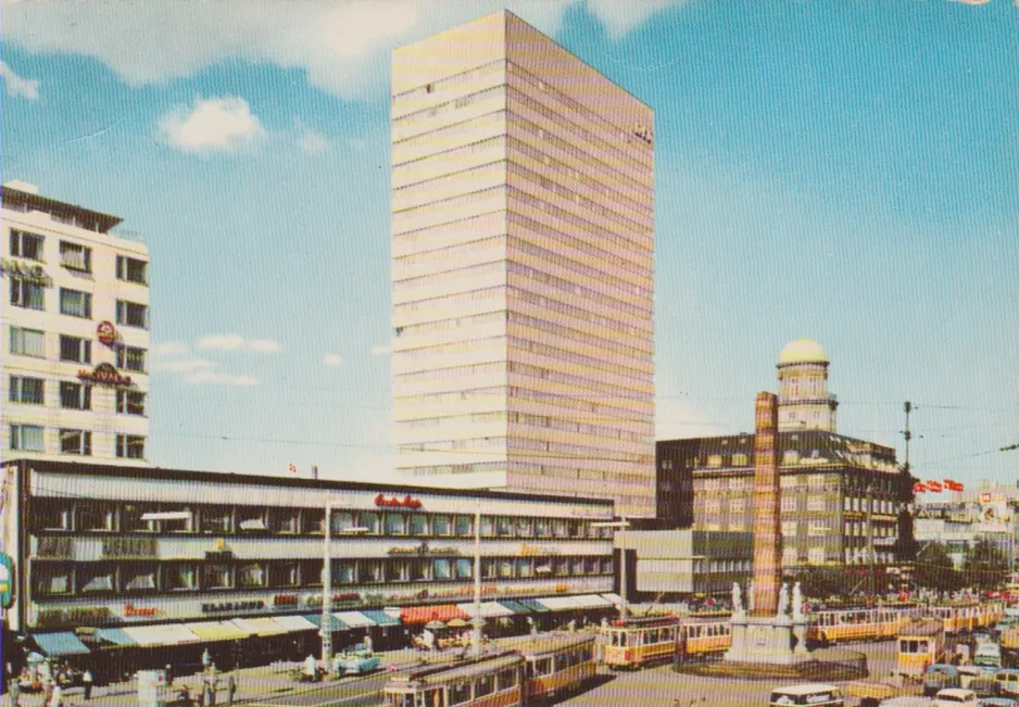 Postcard: Copenhagen tram line 15  by Frihedsstøtten (1961)