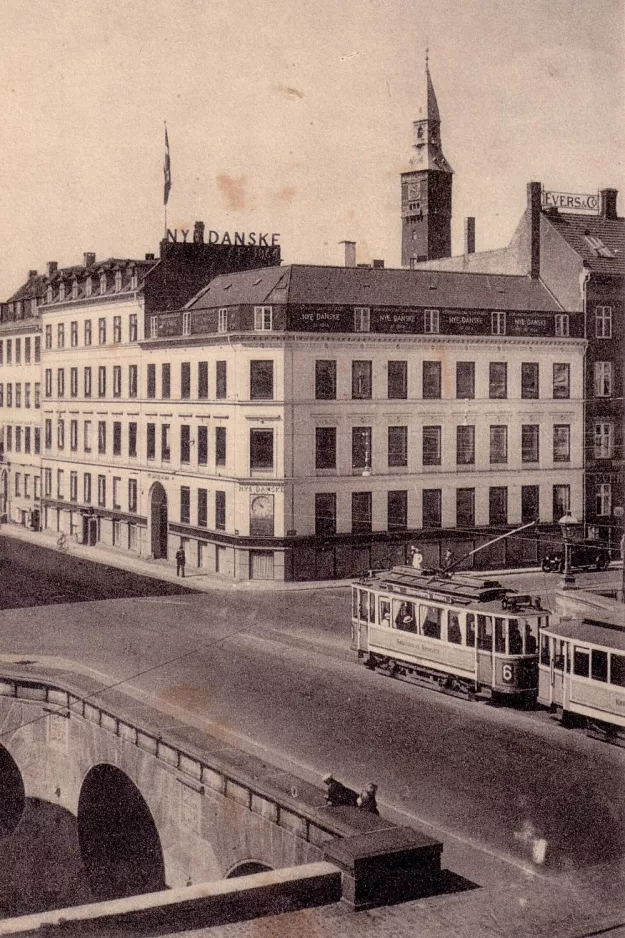 Postcard: Copenhagen tram line 6 on Stormbroen (1920)