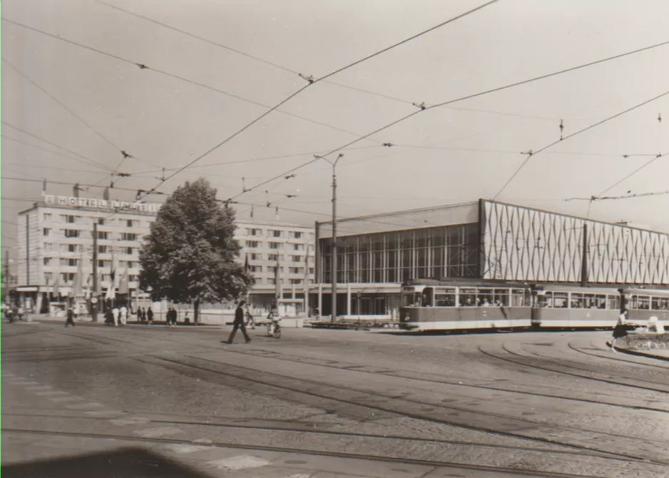 Postcard: Cottbus tram line 4 on Friedrich-Ebert-Straße (1971)