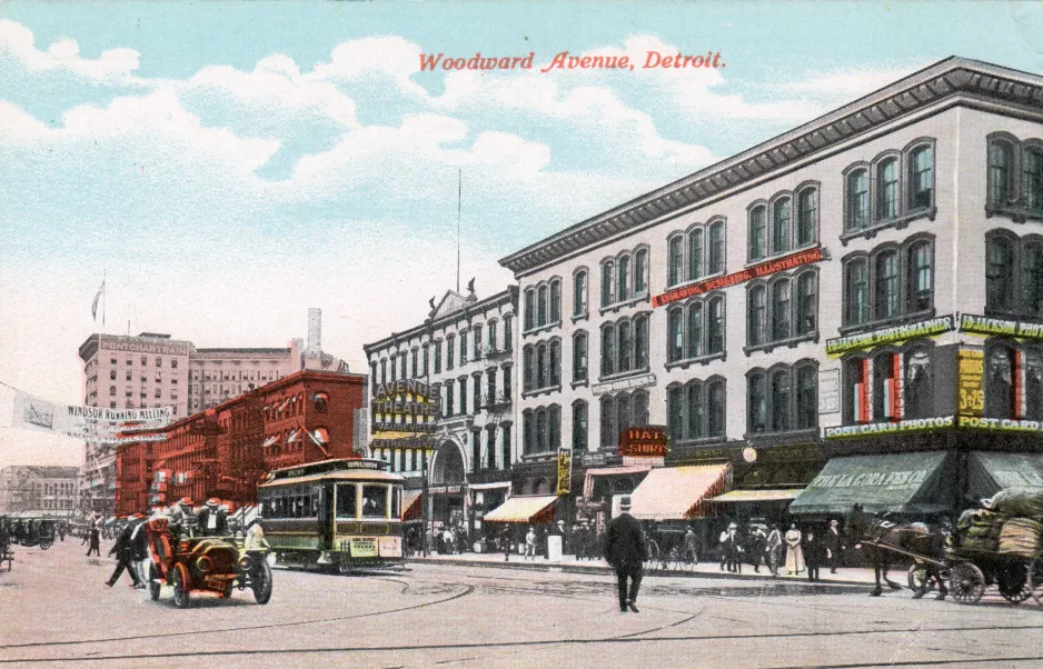 Postcard: Detroit on Woodward Avenue (1886)