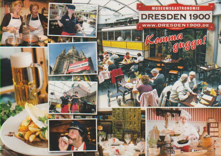 Postcard: Dresden railcar 296 in Museumsgastronomie 1900 (2007)