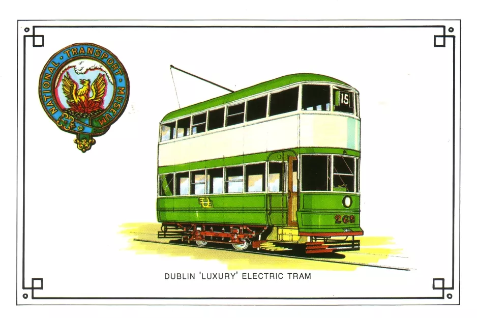 Postcard: Dublin bilevel rail car 268  (2006)