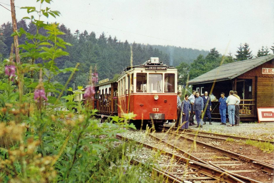 Postcard: Érezée with railcar AR 133 "Francais" at T.T.A. Pont-d'Erezée (1970)