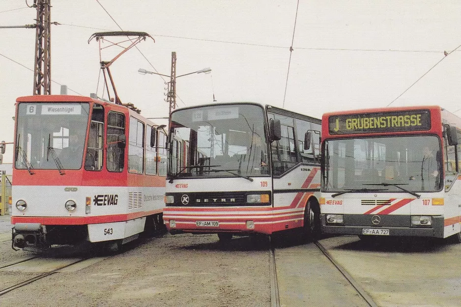 Postcard: Erfurt articulated tram 543 at Magdeburger Allee (1992)