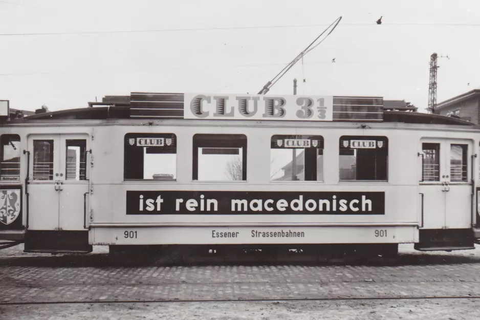 Postcard: Essen railcar 901 at Betriebshof Stadtmitte (1928)