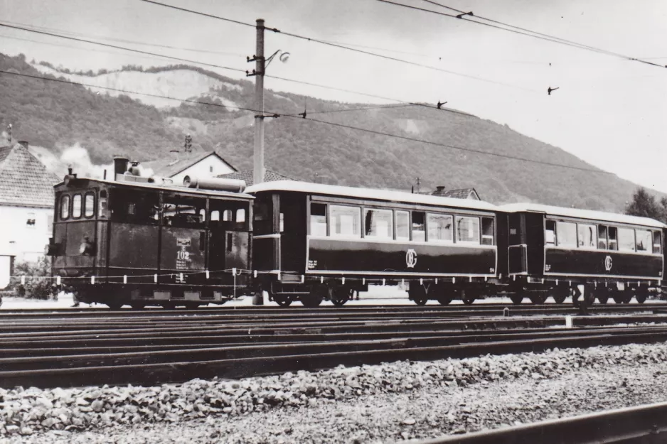 Postcard: Essen steam powered railcar 102  (1964)