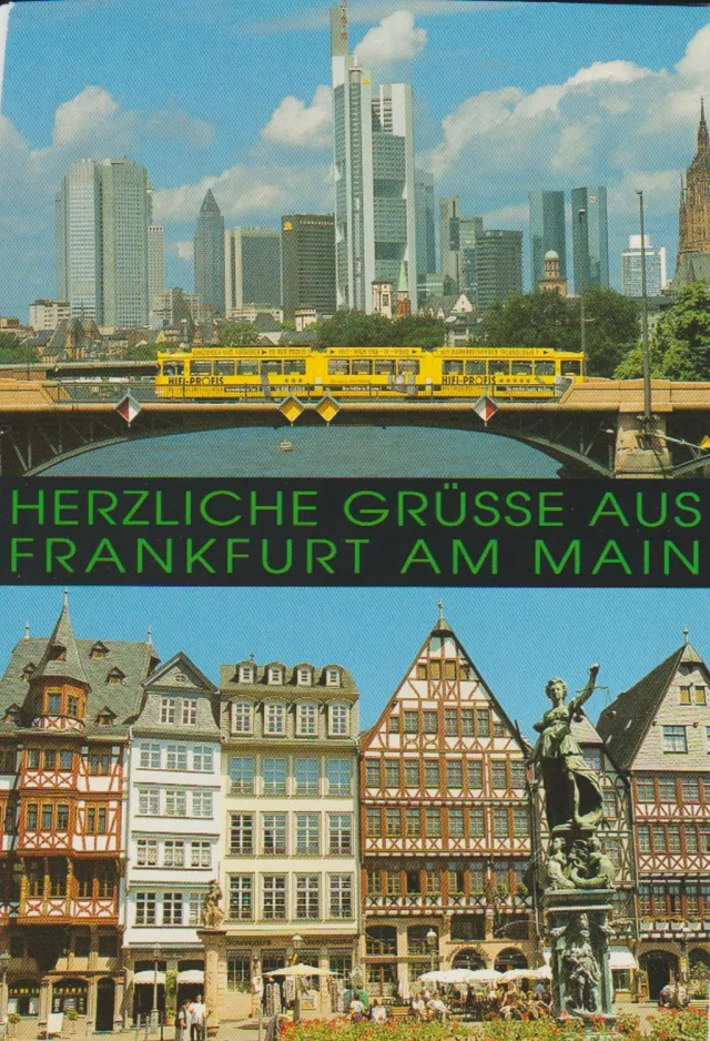 Postcard: Frankfurt am Main on Ignatz-Bubis-Brücke (1984)