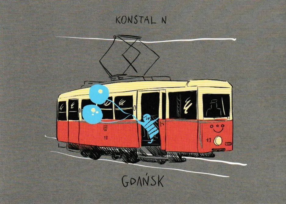 Postcard: Gdańsk museum tram 11 (2024)