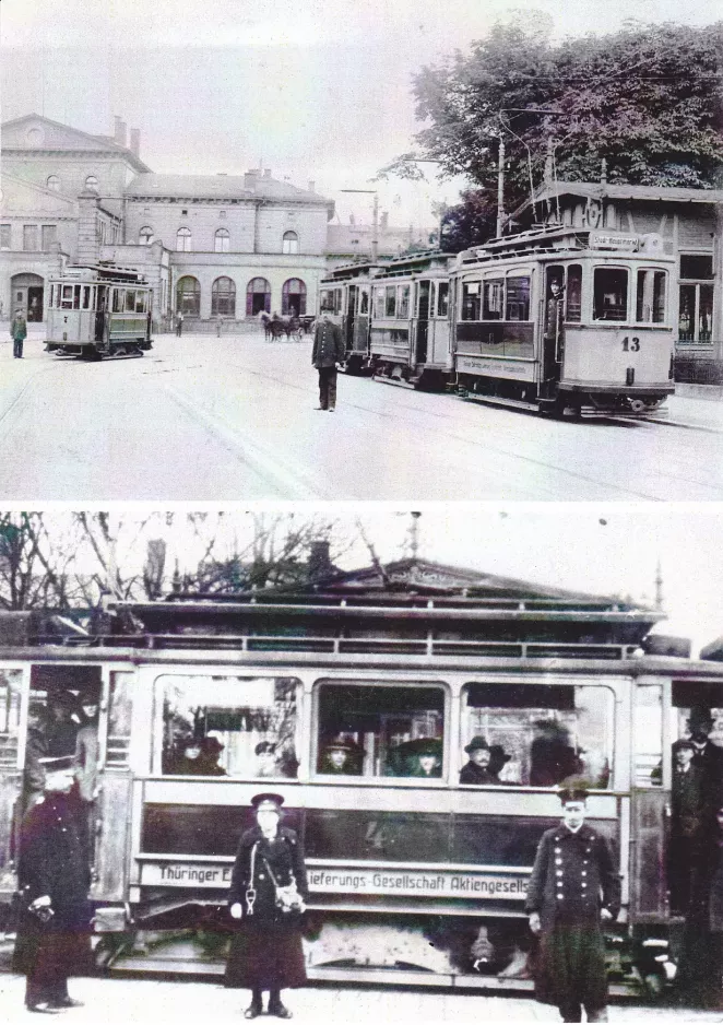 Postcard: Gotha railcar 7 at Hauptbahnhof (1894)