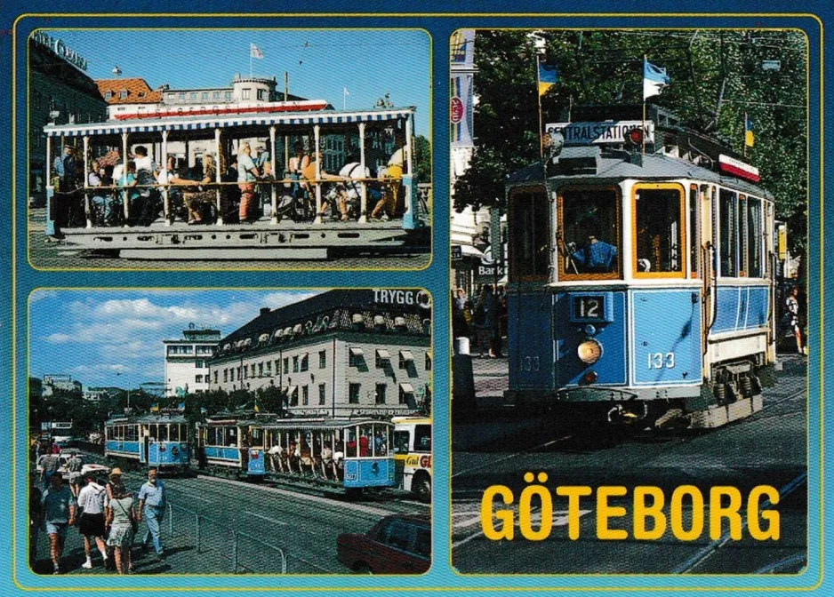 Postcard: Gothenburg 12 (Lisebergslinjen) with open sidecar 507  (1995)