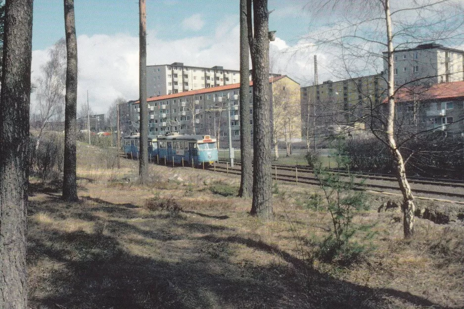 Postcard: Gothenburg tram line 6 near Önskevädersgatan (1976)