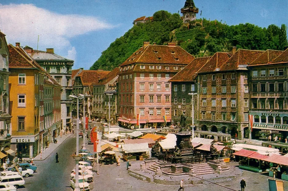 Postcard: Graz on Hauptplatz / Congress (1969)