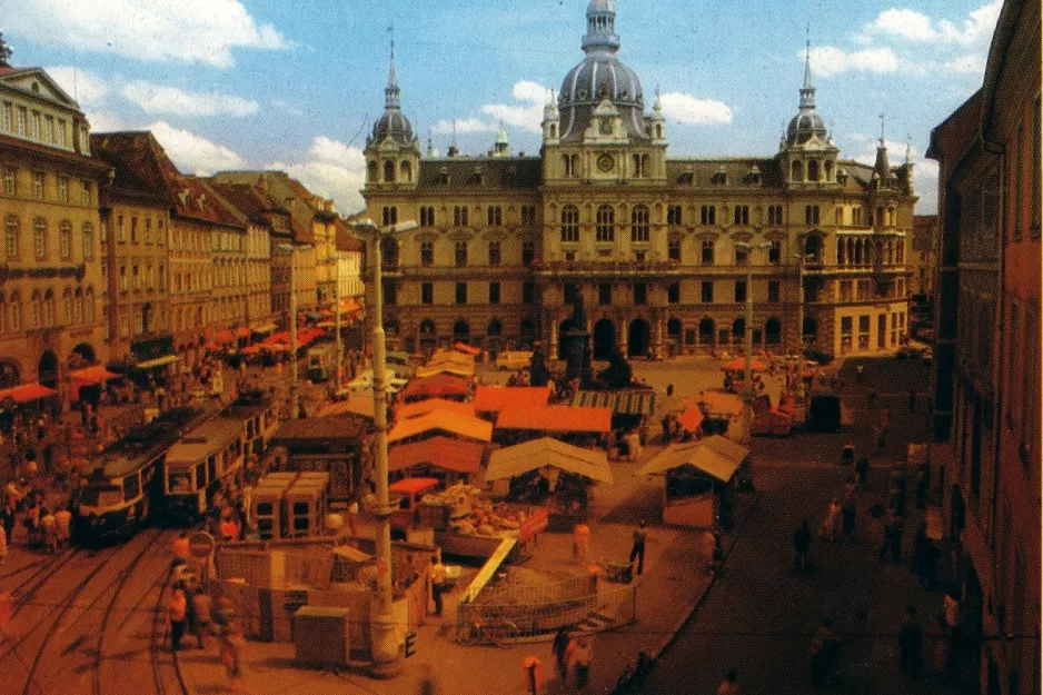 Postcard: Graz on Hauptplatz, Rathaus (1971)