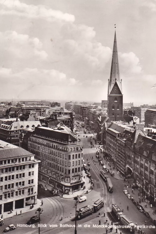 Postcard: Hamburg on Rathausmarkt (1955)