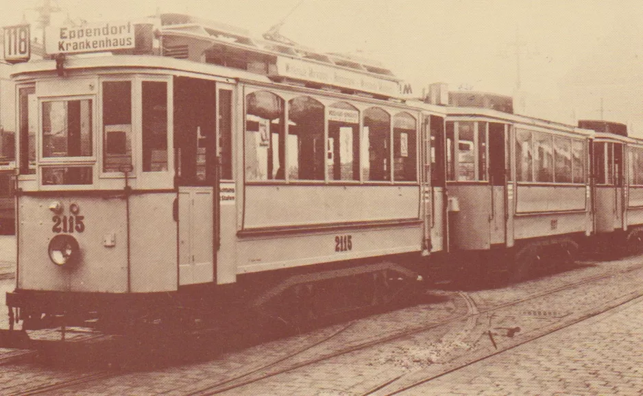 Postcard: Hamburg railcar 2115 at Lokstedt (1901)