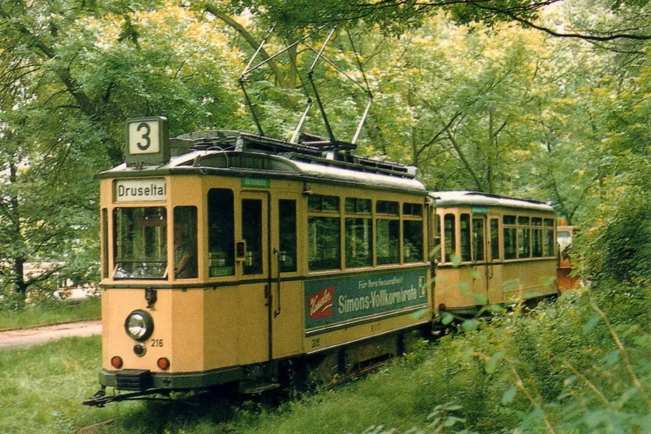 Postcard: Hannover Hohenfelser Wald with railcar 216 outside Straßenbahn-Museum (2000)