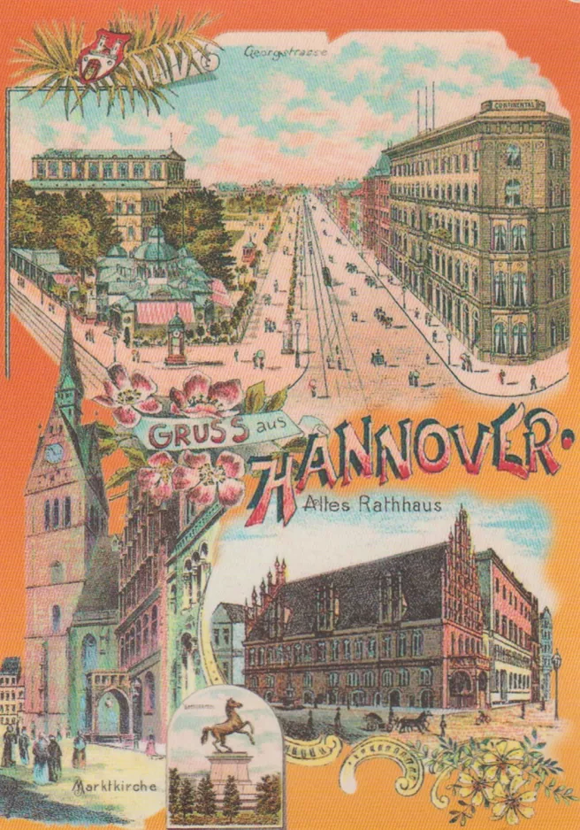 Postcard: Hannover on Georgstrasse (1900)