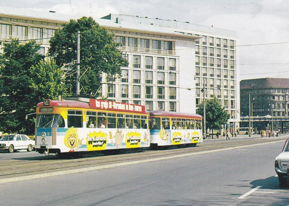 Postcard: Hannover tram line 14 with railcar 479 at Aegi / Georgstr. (1975)
