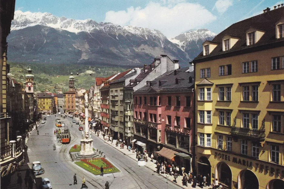 Postcard: Innsbruck on Maria-Theresien-Str. (1964)