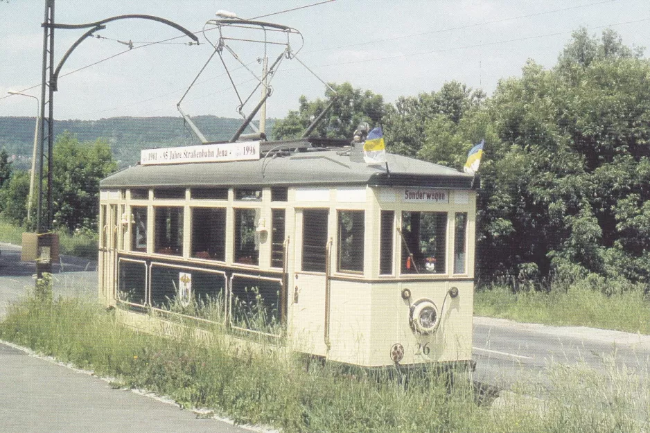 Postcard: Jena museum tram 26 at Jena-Ost (1996)
