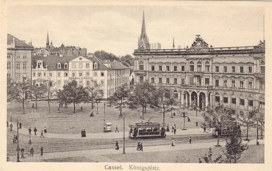 Postcard: Kassel on Königsplatz (1904)