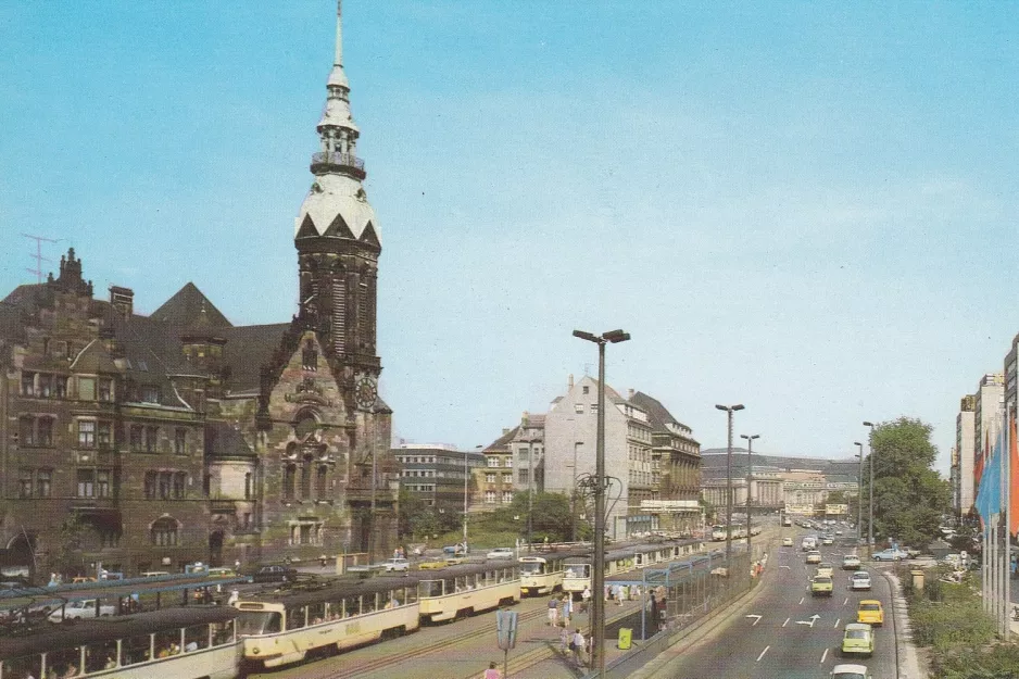 Postcard: Leipzig on Friedrich-Tröndlin-Ring (Tröndlinring) (1976)
