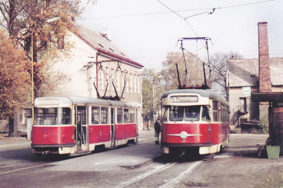 Postcard: Liberec railcar 17 at Dolní Hanychov (1973)