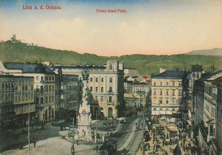 Postcard: Linz on Franz-Josef-Platz (Hauptplatz) (1900)