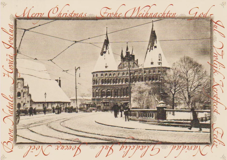 Postcard: Lübeck in front of Holstentor (1915)