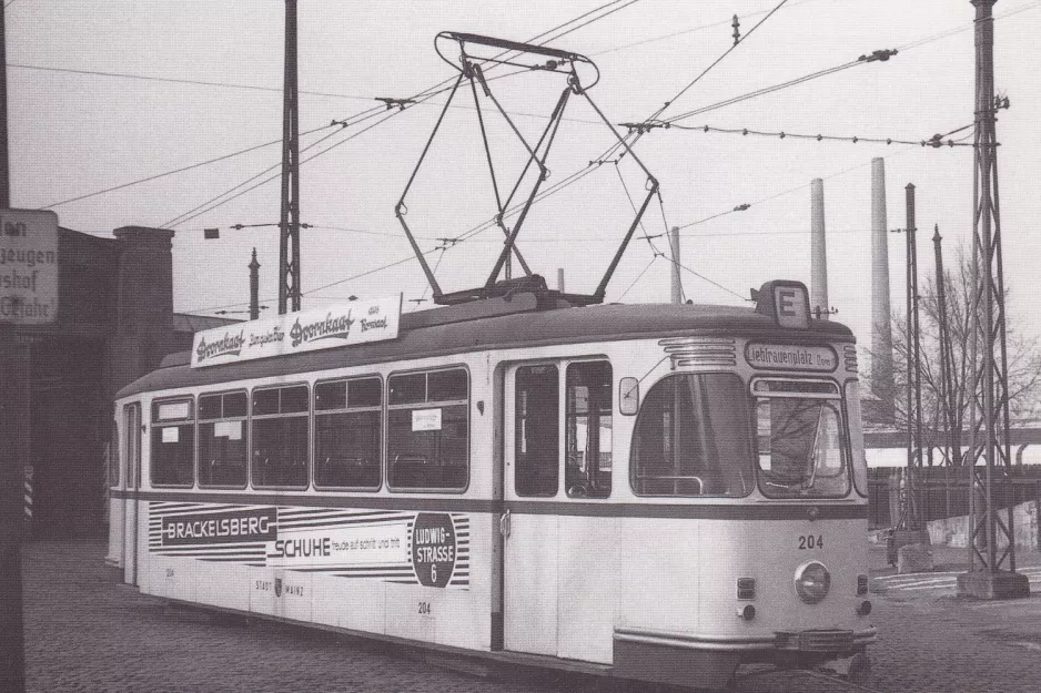 Postcard: Mainz railcar 204 at Kreyßigstr. (1967)