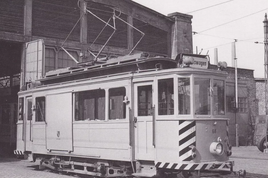 Postcard: Mainz service vehicle 68 at Kreyßigstr. (1966)